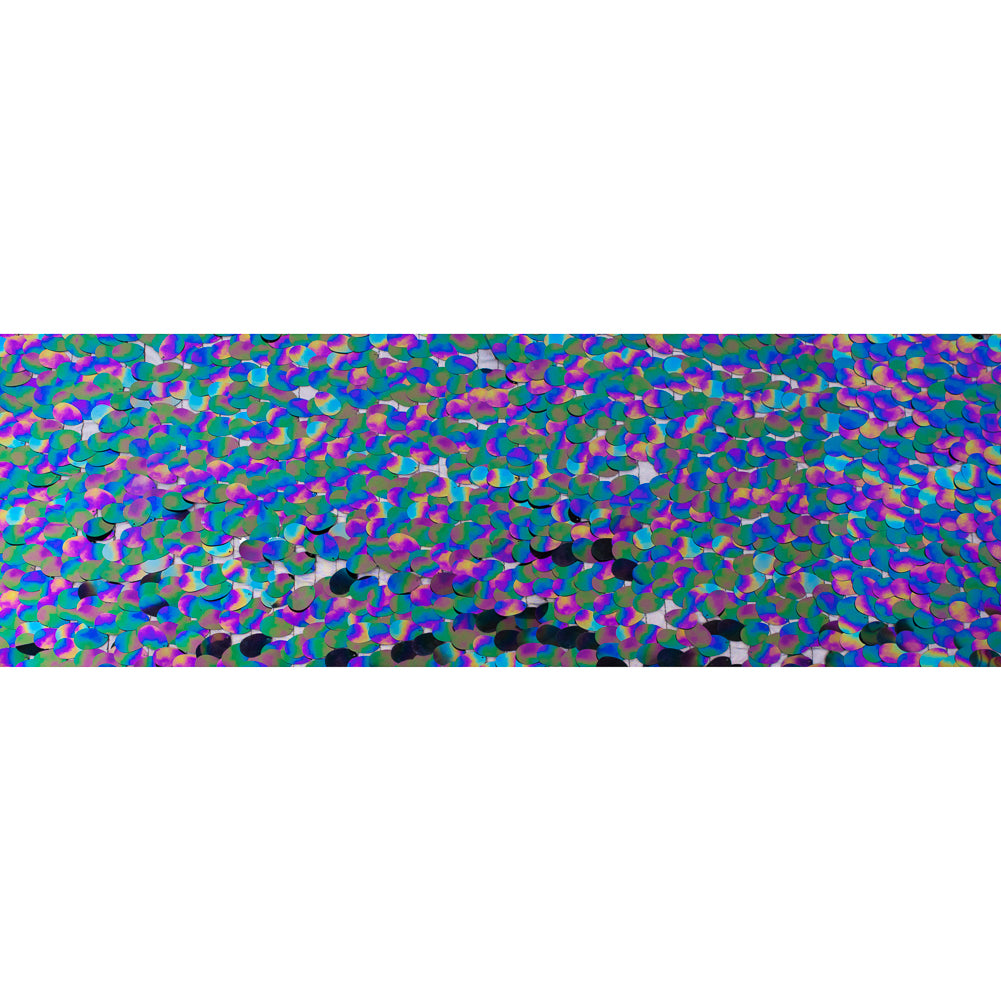 Mesh with Large Paillette Sequins - Multicolor Oilslick - Gilles Collection Folded Mesh with Large Paillette Sequins - Multicolor Oilslick - Gilles Collection Folded