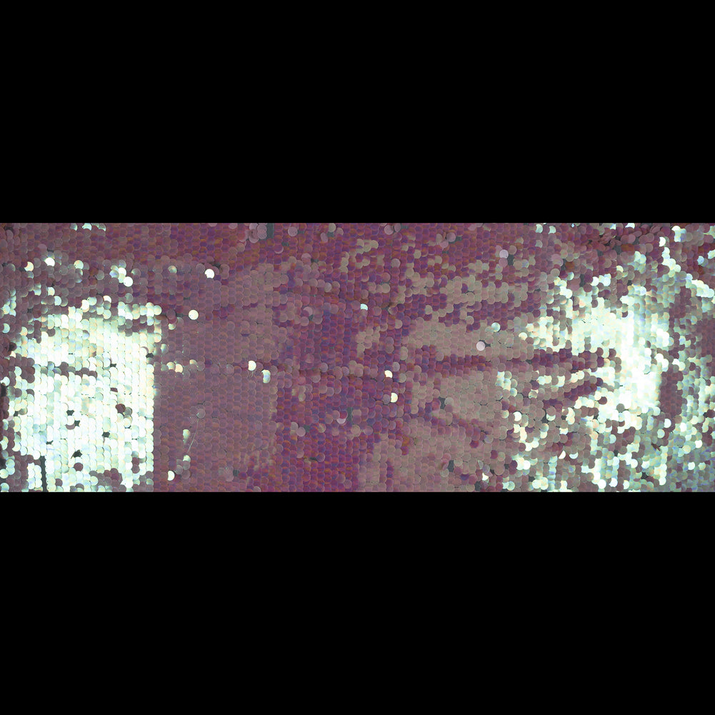 Mesh with Circle Paillette Sequins - Pink on White Full Mesh with Circle Paillette Sequins - Pink on White Full