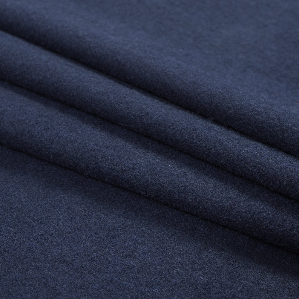 Navy Blue Double Faced Wool Coating - Folded Navy Blue Double Faced Wool Coating - Folded