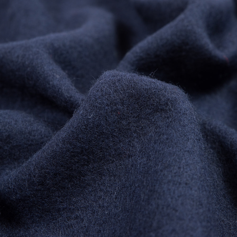 Navy Blue Double Faced Wool Coating - Detail Navy Blue Double Faced Wool Coating - Detail