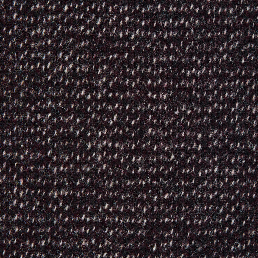 Bordeaux and White Speckled Wool Tweed Detail Bordeaux and White Speckled Wool Tweed Detail