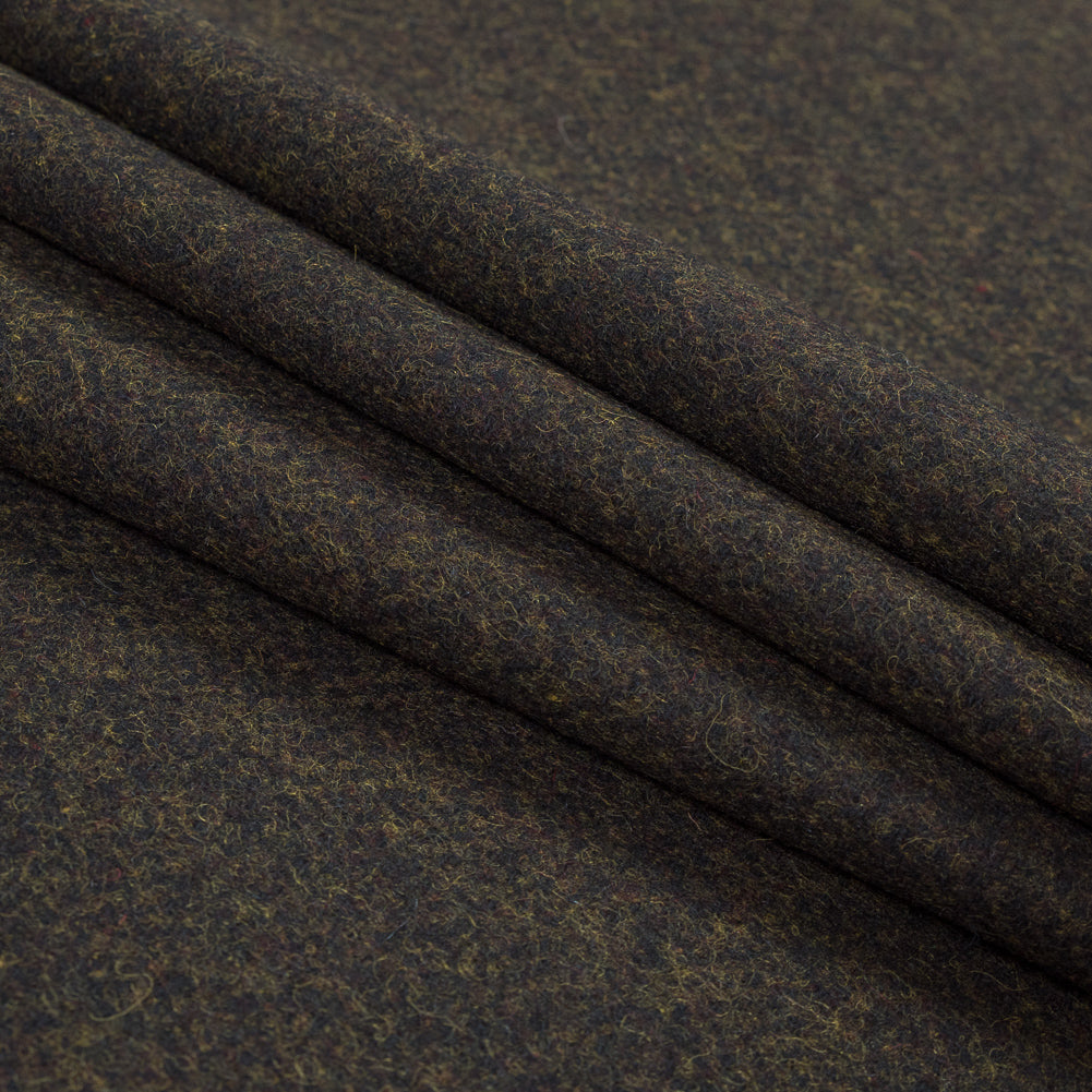 Navy Blue and Yellow Felted Wool Coating Folded Navy Blue and Yellow Felted Wool Coating Folded