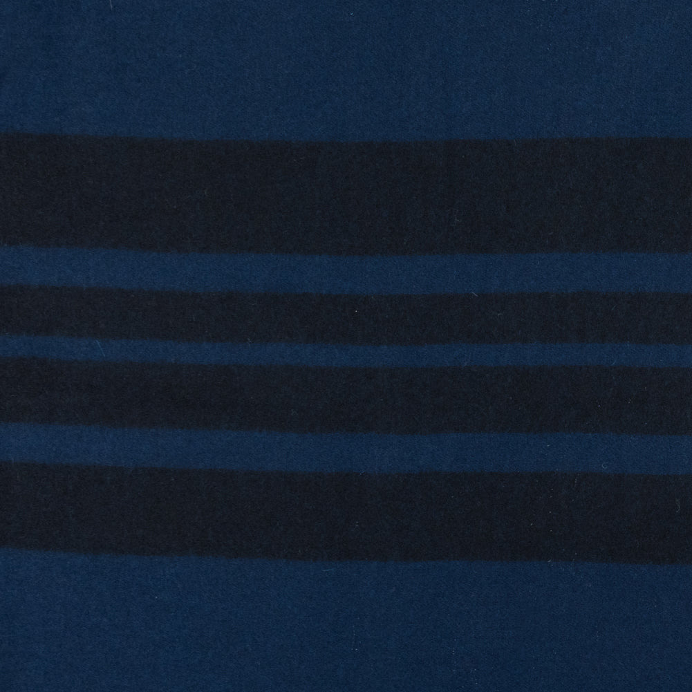 Royal Blue and Black Striped Wool Coating Royal Blue and Black Striped Wool Coating