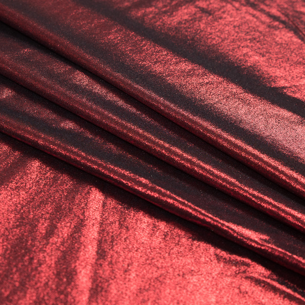 Metallic Mars Red All-Over Foil Knit Detail Metallic Mars Red All-Over Foil Knit Detail