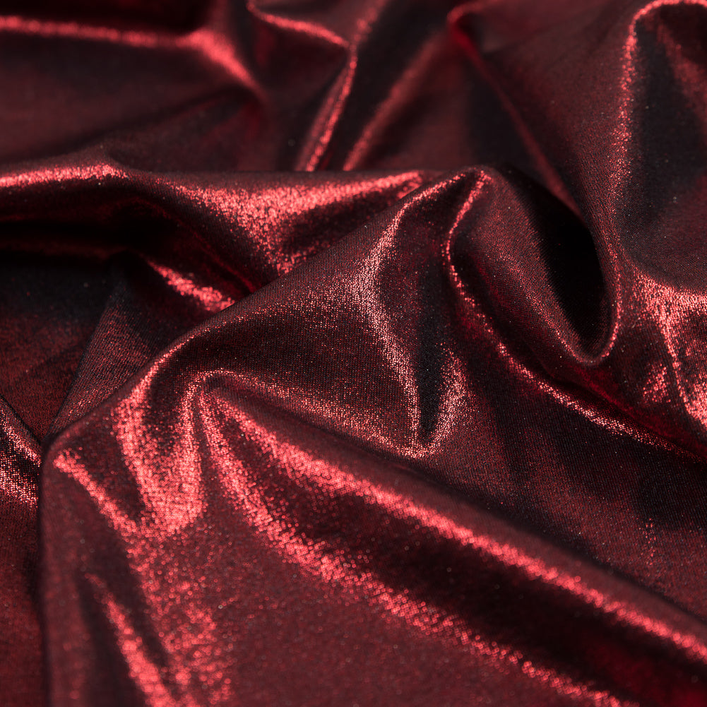 Metallic Mars Red All-Over Foil Knit Full Metallic Mars Red All-Over Foil Knit Full