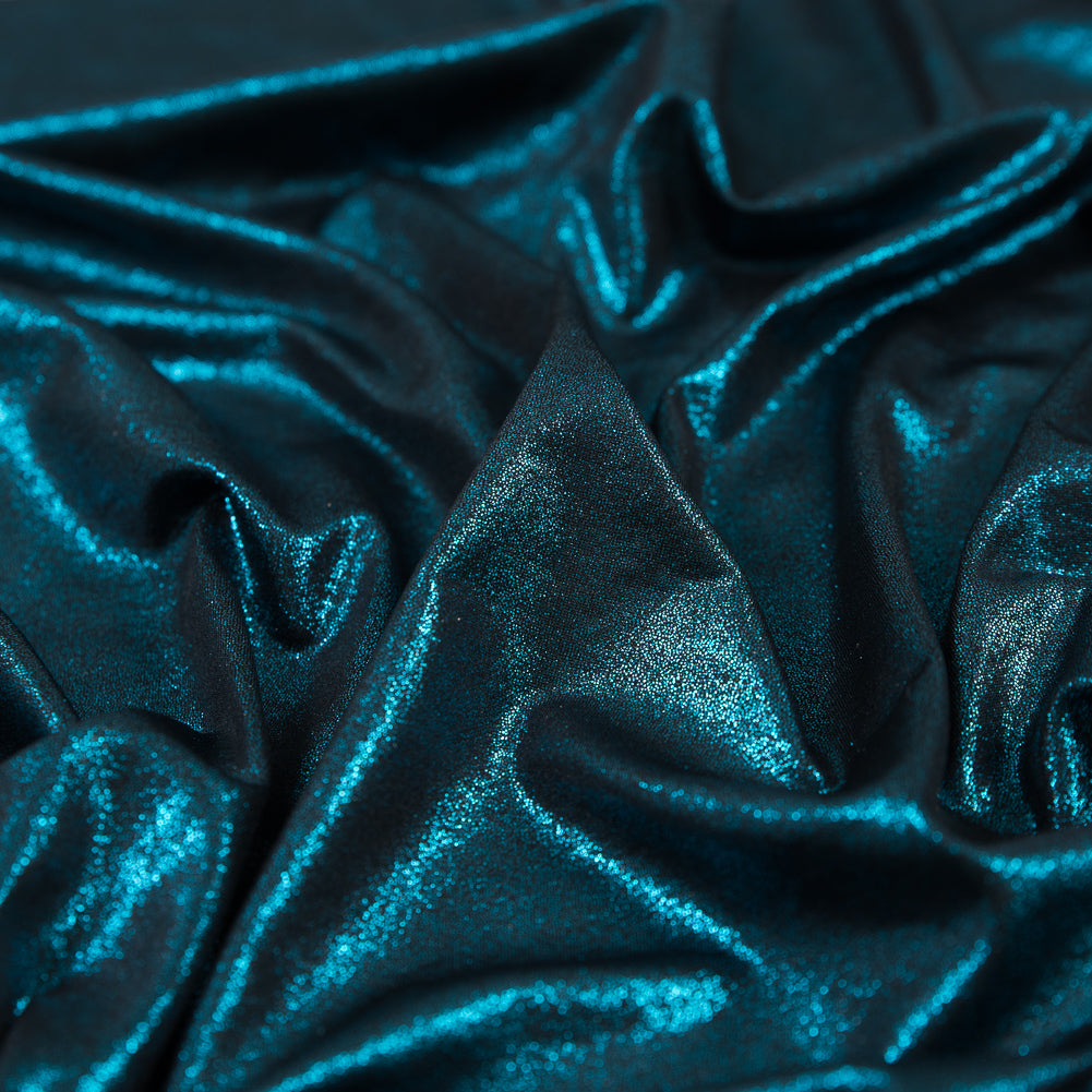 Metallic Teal All-Over Foil Knit - Full Metallic Teal All-Over Foil Knit - Full