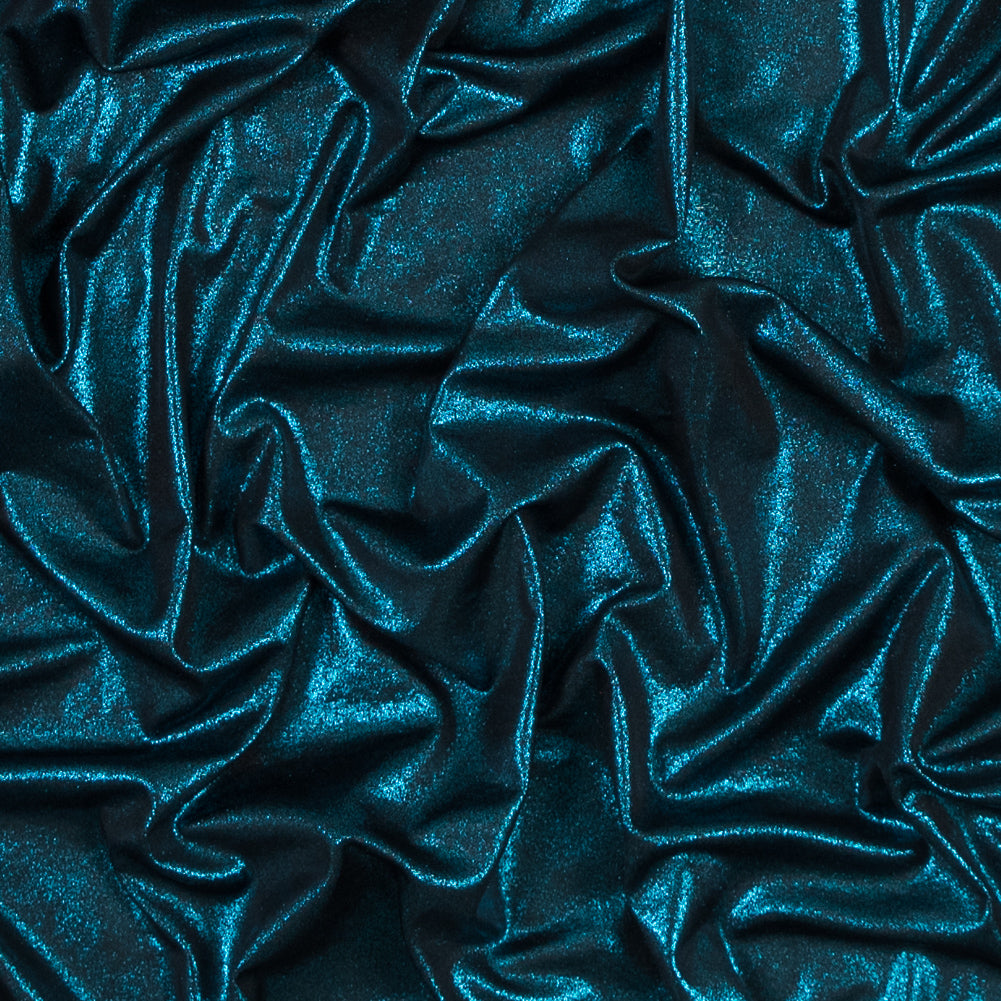 Metallic Teal All-Over Foil Knit Metallic Teal All-Over Foil Knit
