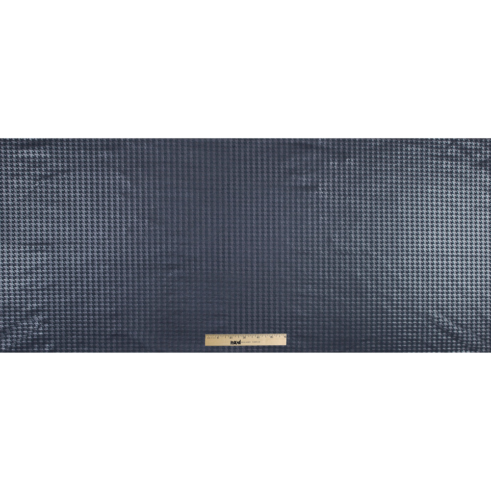 Charcoal Ponte Knit with a Houndstooth Foil Folded Charcoal Ponte Knit with a Houndstooth Foil Folded
