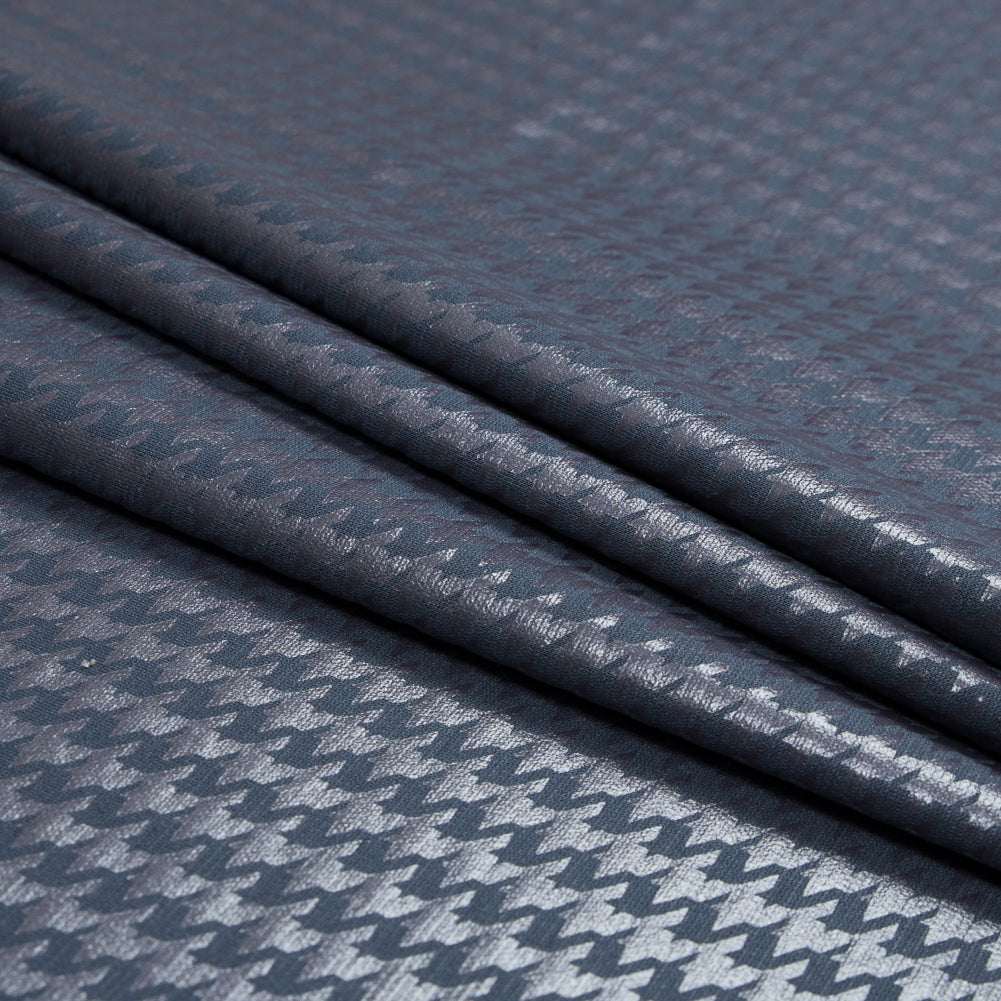 Charcoal Ponte Knit with a Houndstooth Foil Detail Charcoal Ponte Knit with a Houndstooth Foil Detail