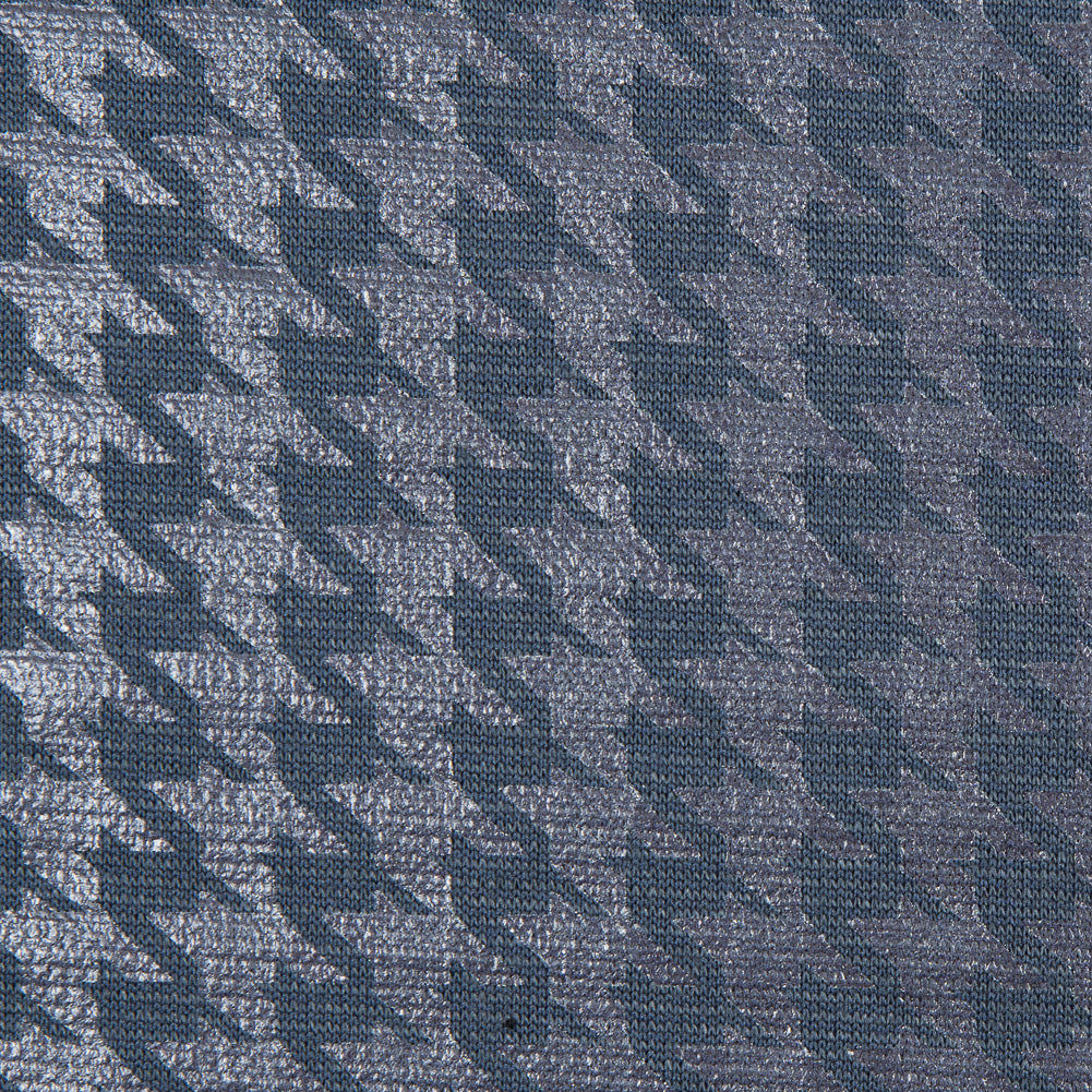 Charcoal Ponte Knit with a Houndstooth Foil Full Charcoal Ponte Knit with a Houndstooth Foil Full