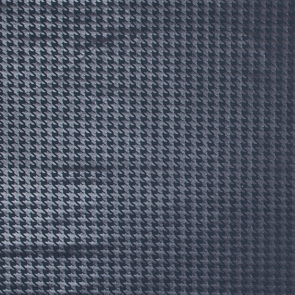 Charcoal Ponte Knit with a Houndstooth Foil Charcoal Ponte Knit with a Houndstooth Foil