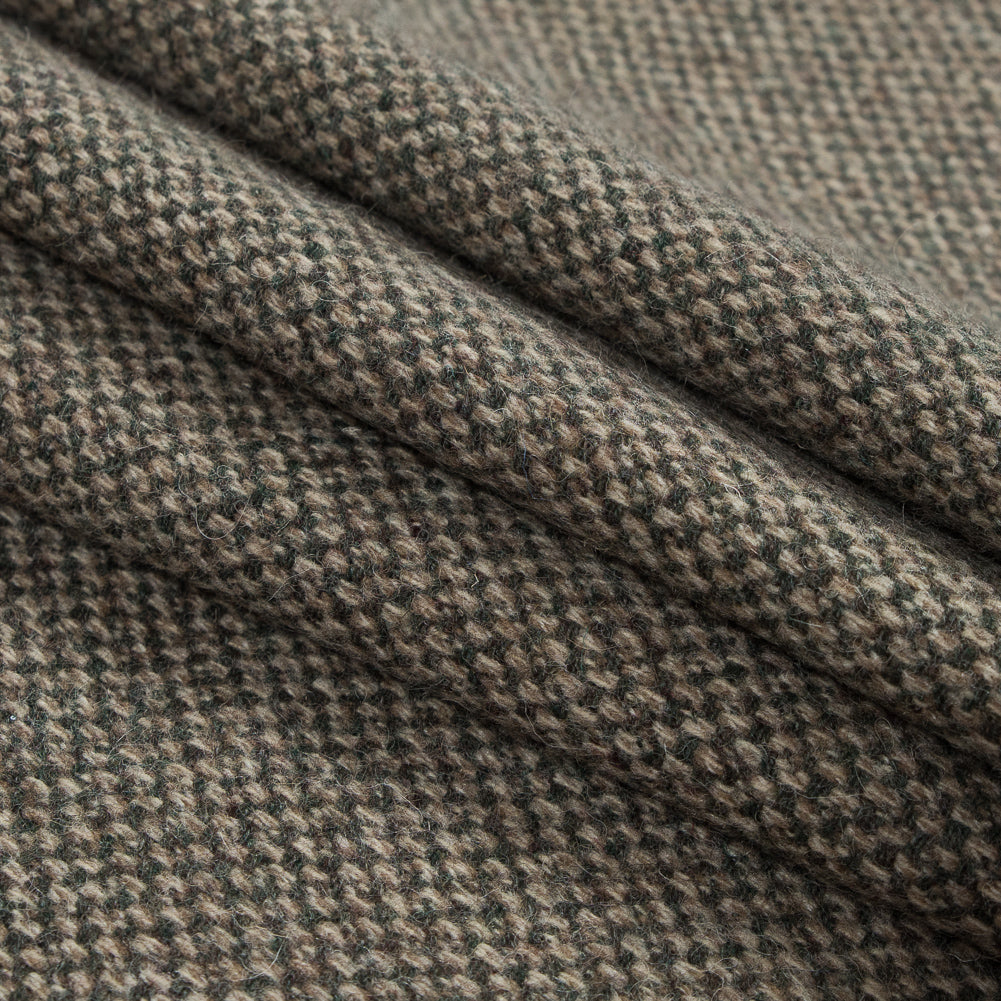 Green and Beige Wool Tweed - Folded Green and Beige Wool Tweed - Folded