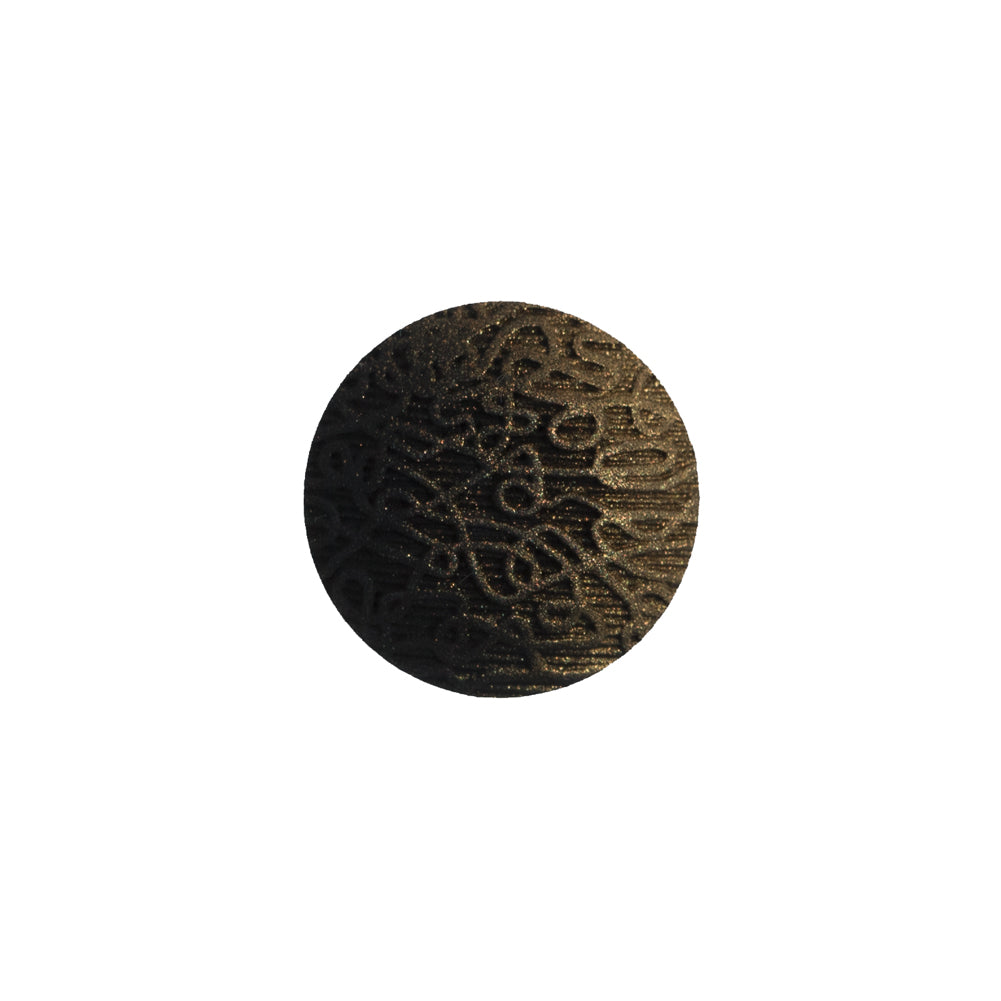 Italian Black and Gold Etched Ombre Button - 30L/19mm Italian Black and Gold Etched Ombre Button - 30L/19mm