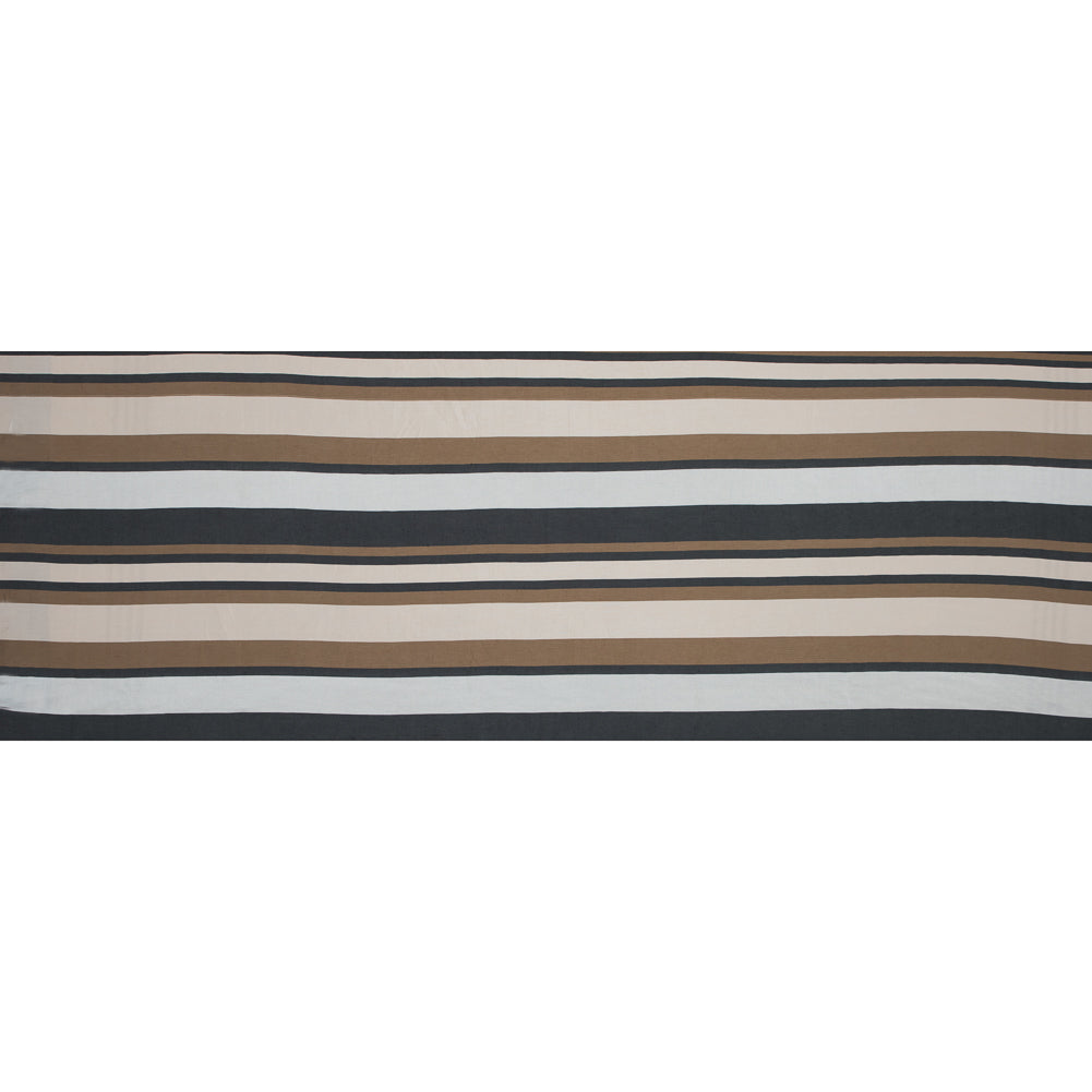 Spiced Latte Barcode Striped Rayon Shantung Full Spiced Latte Barcode Striped Rayon Shantung Full