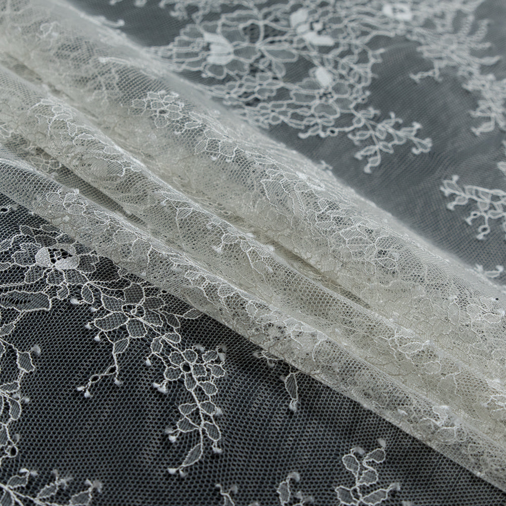 Carolina Herrera Ivory Floral Chantilly Lace - Folded Carolina Herrera Ivory Floral Chantilly Lace - Folded