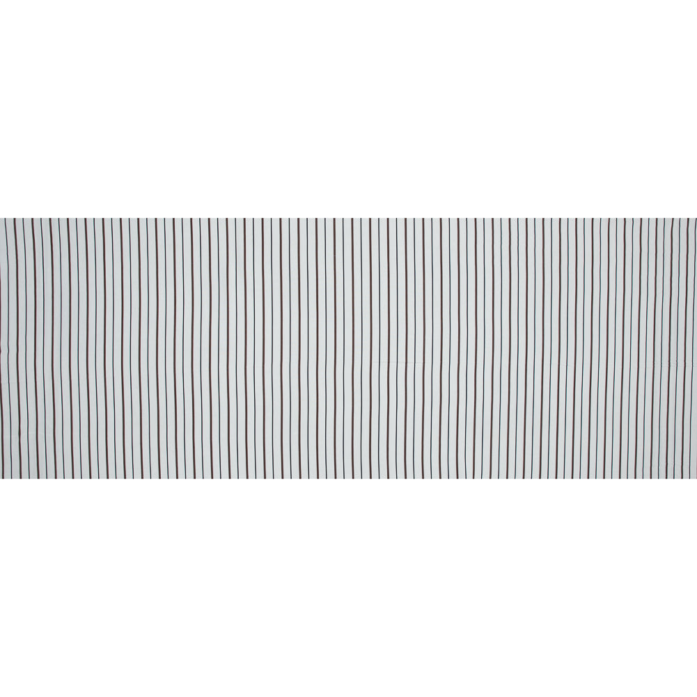 Brown, Black and White Striped Rayon Twill Full Brown, Black and White Striped Rayon Twill Full