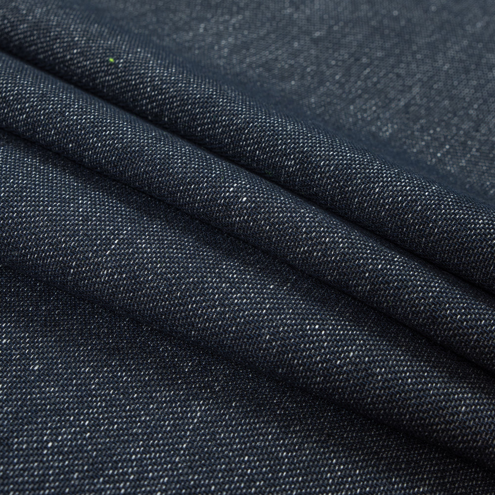 0.5 Yard of Navy and White Cotton Tweed Folded 0.5 Yard of Navy and White Cotton Tweed Folded