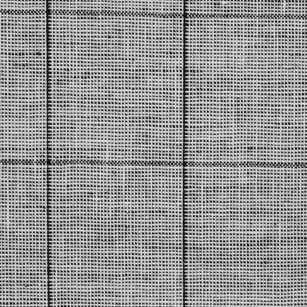 Black and White Windowpane Checkered Linen - Detail Black and White Windowpane Checkered Linen - Detail