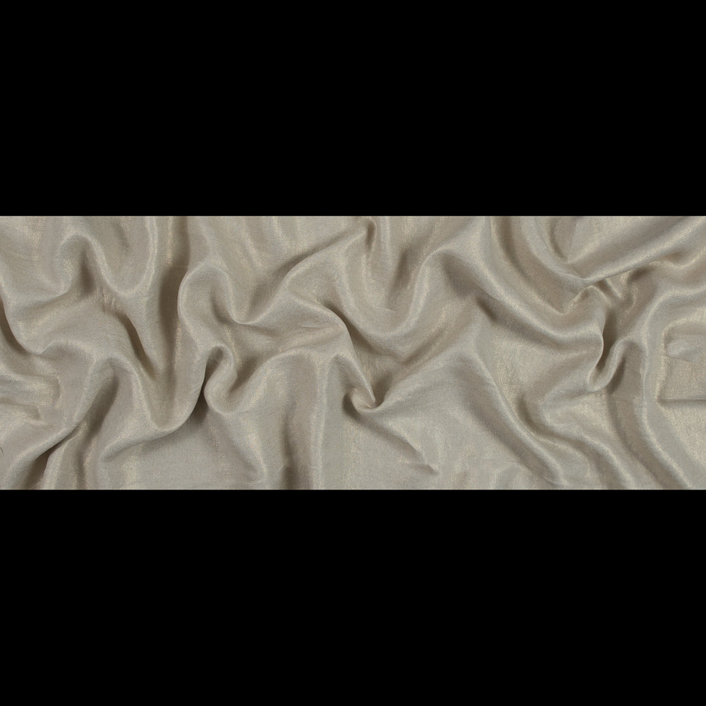 Oatmeal Lightweight Linen Woven with Metallic Gold Foil - Folded Oatmeal Lightweight Linen Woven with Metallic Gold Foil - Folded