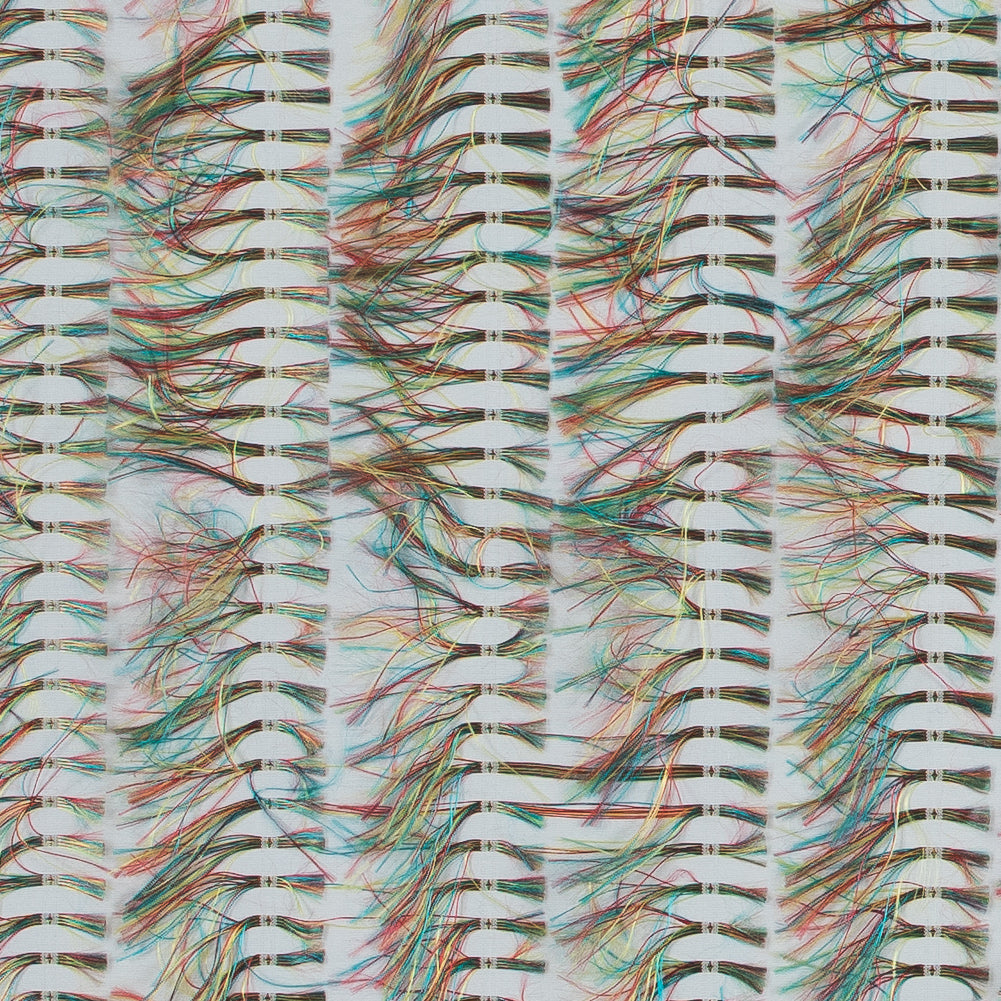 Optic White and Multicolor Eyelash Fringe Fabric Optic White and Multicolor Eyelash Fringe Fabric