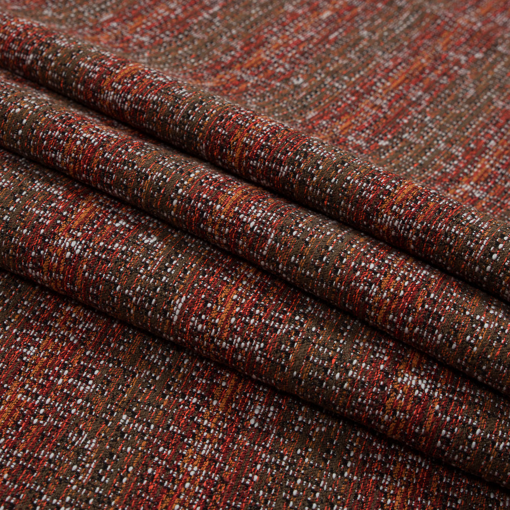 Red, Orange and Brown Cotton Tweed - Folded Red, Orange and Brown Cotton Tweed - Folded