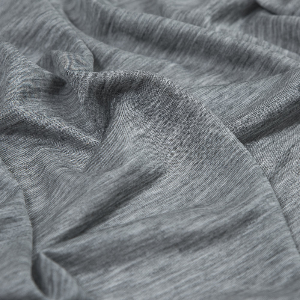 Light Heathered Gray Rayon Jersey - Detail Light Heathered Gray Rayon Jersey - Detail
