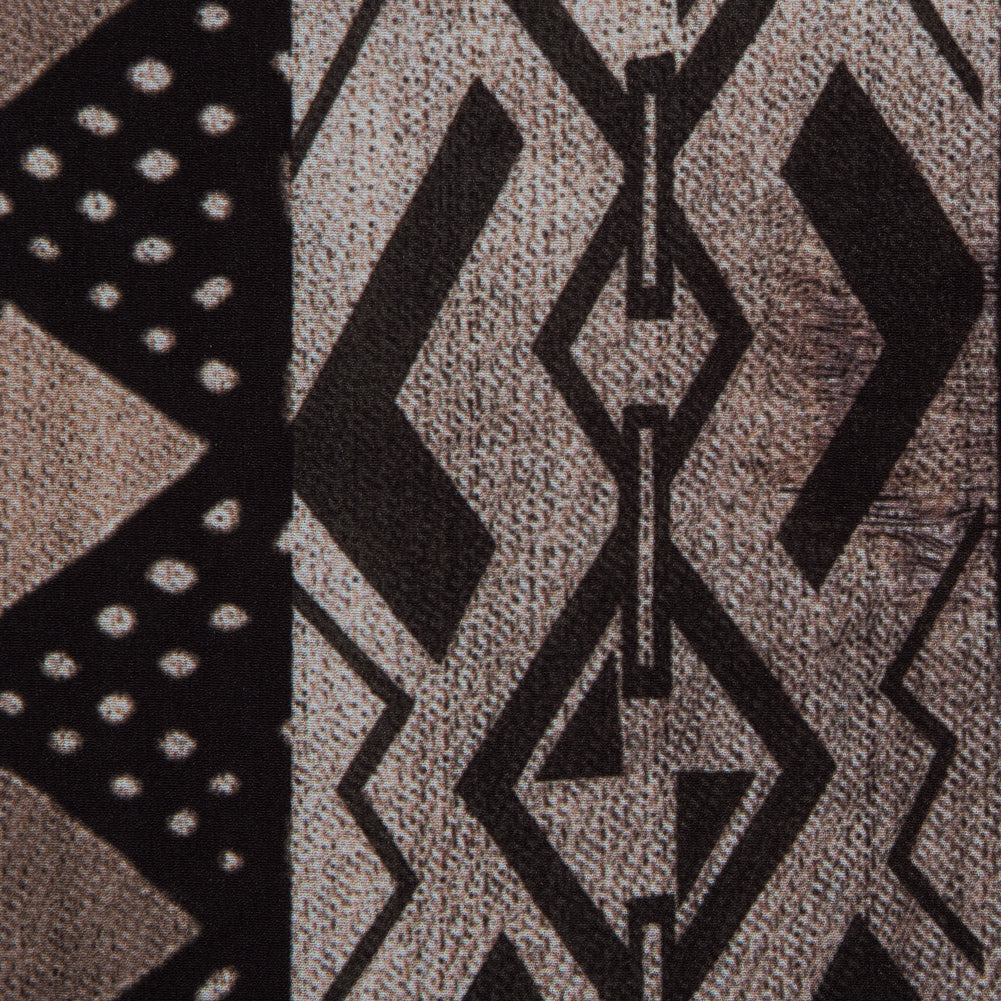 Brown and Black Geometric Printed Polyester Panel - Detail Brown and Black Geometric Printed Polyester Panel - Detail