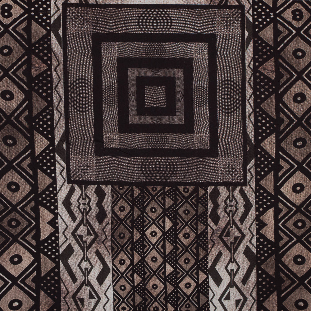 Brown and Black Geometric Printed Polyester Panel Brown and Black Geometric Printed Polyester Panel