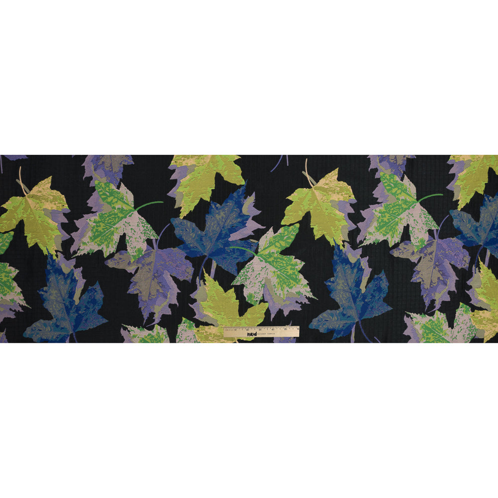 Purple, Blue and Green Leafy Novelty Jacquard Folded Purple, Blue and Green Leafy Novelty Jacquard Folded