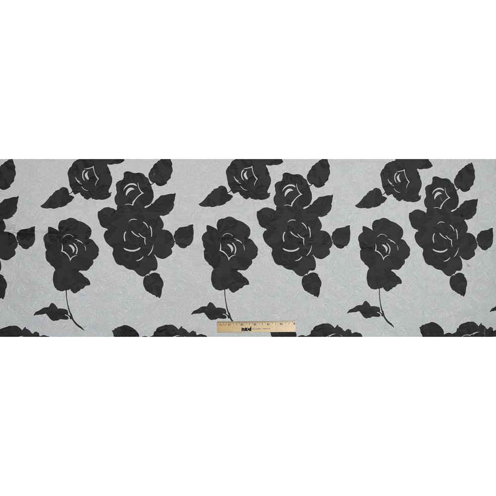 Black and Gray Rose Jacquard Folded Black and Gray Rose Jacquard Folded