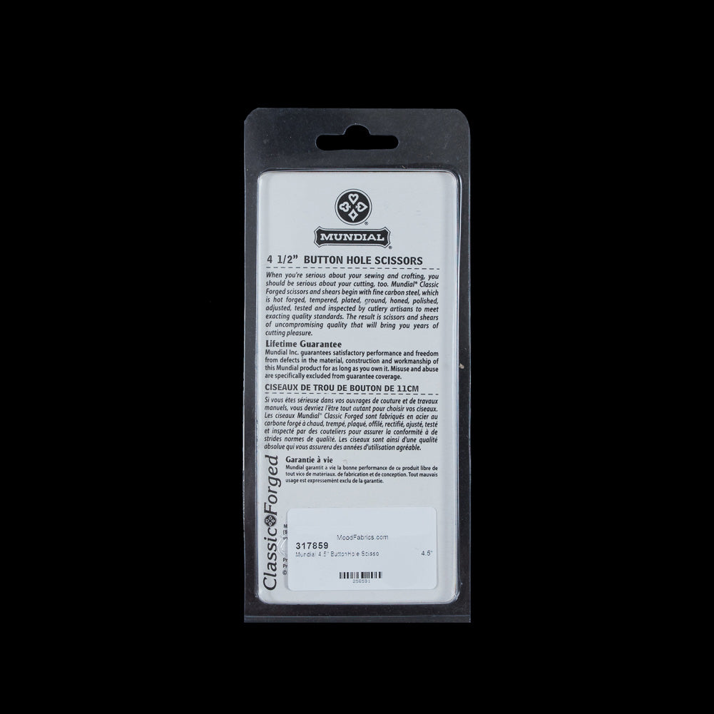 Mundial Buttonhole Scissors - 4.5 - Detail