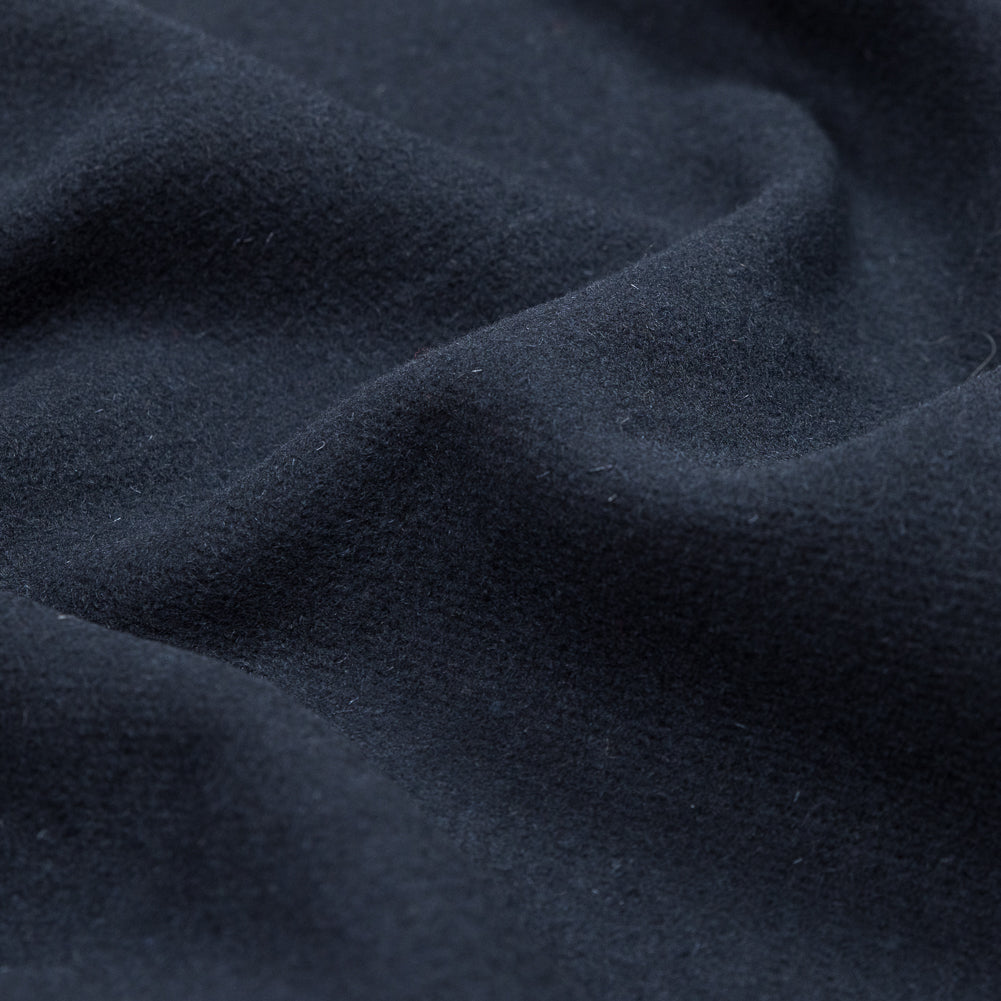 Navy Thick Brushed Wool Twill - Detail Navy Thick Brushed Wool Twill - Detail