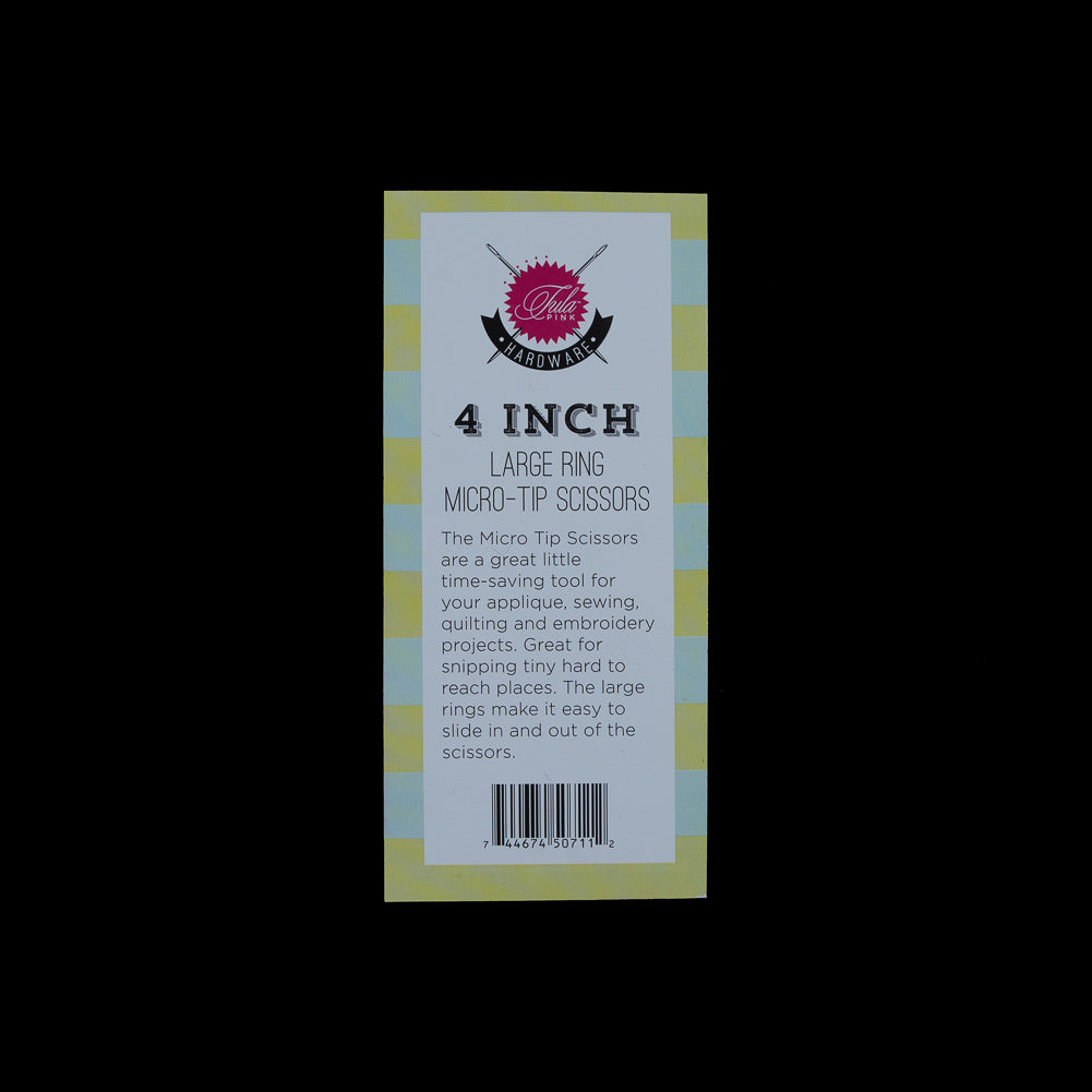 Tula Pink Oil Slick 4" Large Ring Micro Scissors Detail