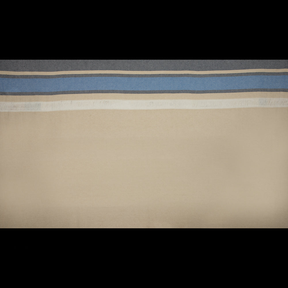 Sea NY Navy and Gilded Beige Striped Cotton Canvas Full