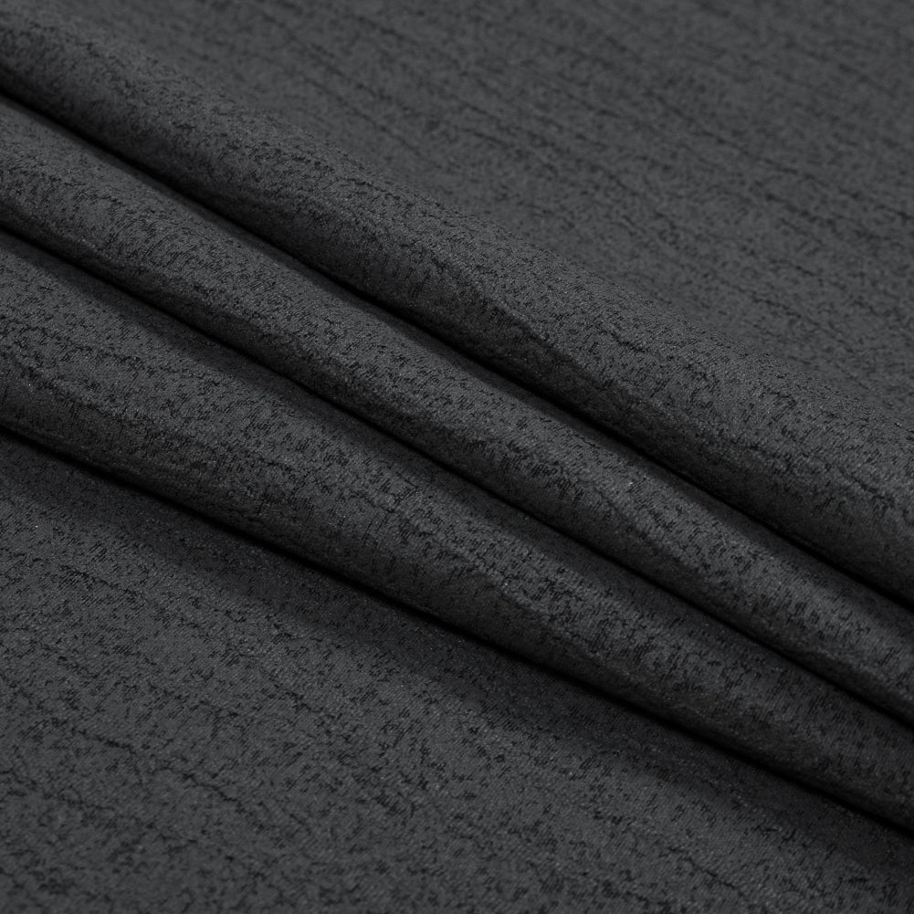 Black Cotton Woven with a Stitched Design and Charcoal Painted Coating Detail