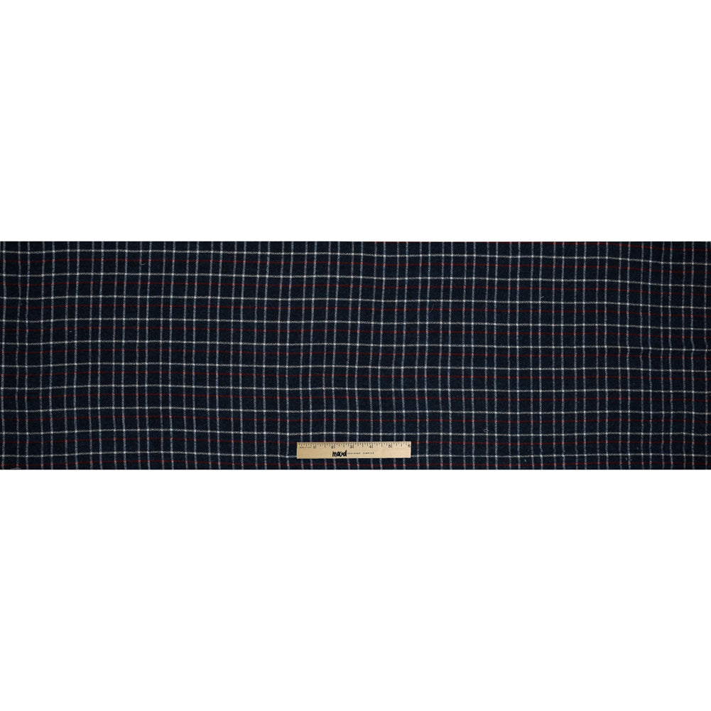 Sea NY Italian Red, White and Blue Plaid Wool Blend Full Sea NY Italian Red, White and Blue Plaid Wool Blend Full