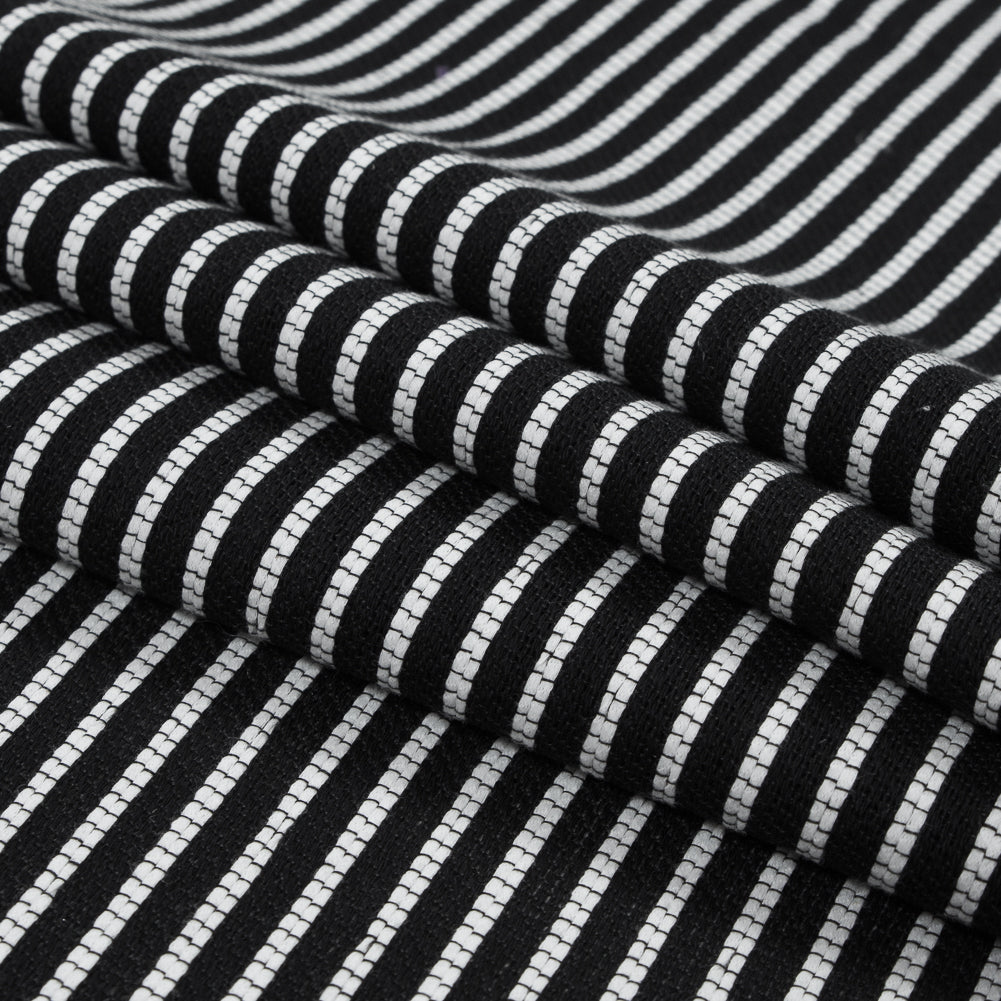 Sea NY Black and White Striped Loosely Woven Cotton Blend Folded Sea NY Black and White Striped Loosely Woven Cotton Blend Folded