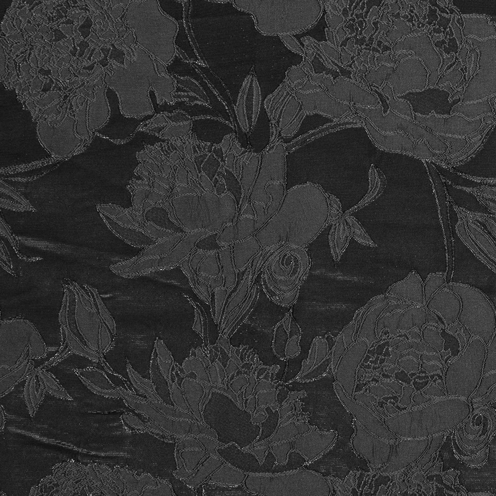 Metallic Black Floral Brocade Metallic Black Floral Brocade