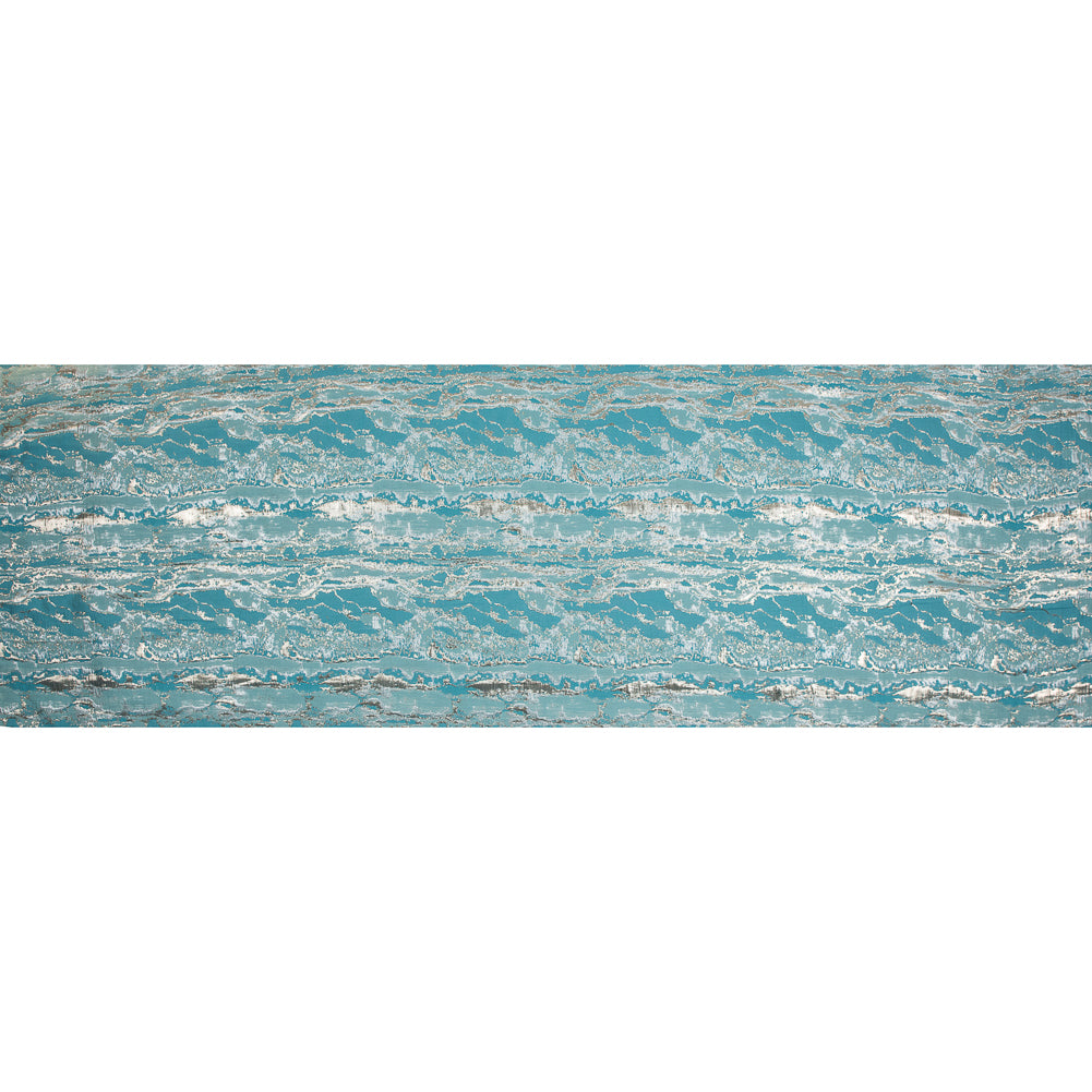 Metallic Gold and Blue Abstract Jacquard Folded Metallic Gold and Blue Abstract Jacquard Folded
