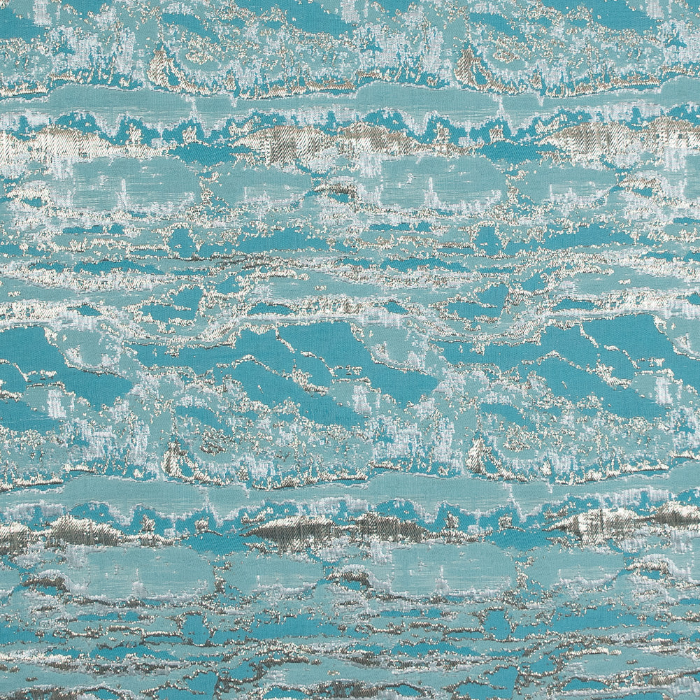 Metallic Gold and Blue Abstract Jacquard Metallic Gold and Blue Abstract Jacquard