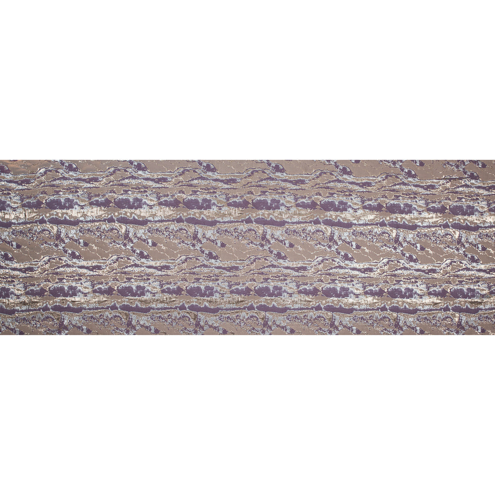 Metallic Gold, Lavender and Mauve Abstract Jacquard Folded Metallic Gold, Lavender and Mauve Abstract Jacquard Folded