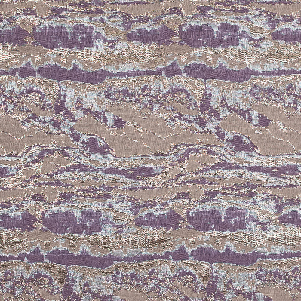 Metallic Gold, Lavender and Mauve Abstract Jacquard Metallic Gold, Lavender and Mauve Abstract Jacquard