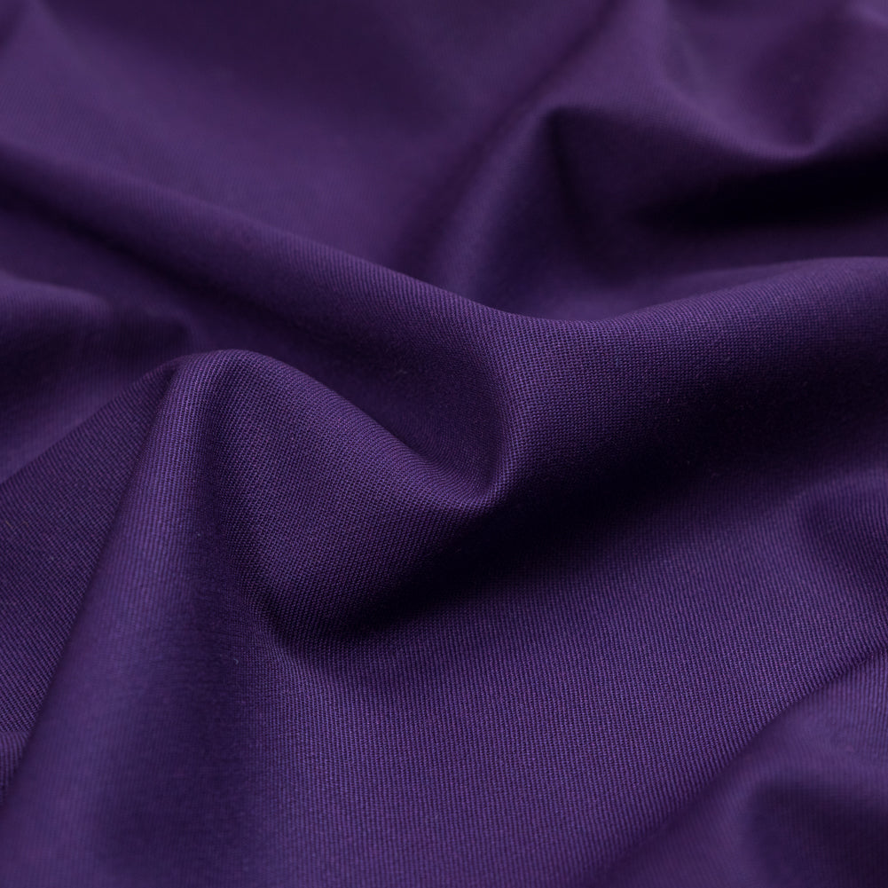 Majesty Purple Stretch Twill Wool Suiting Detail Majesty Purple Stretch Twill Wool Suiting Detail
