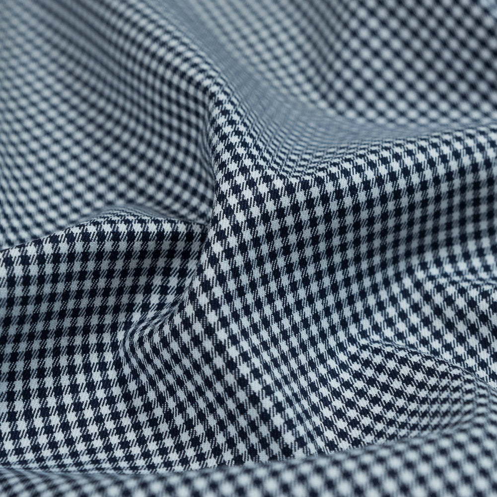 Theory Navy and White Shepherd's Check Cotton Twill Detail Theory Navy and White Shepherd's Check Cotton Twill Detail