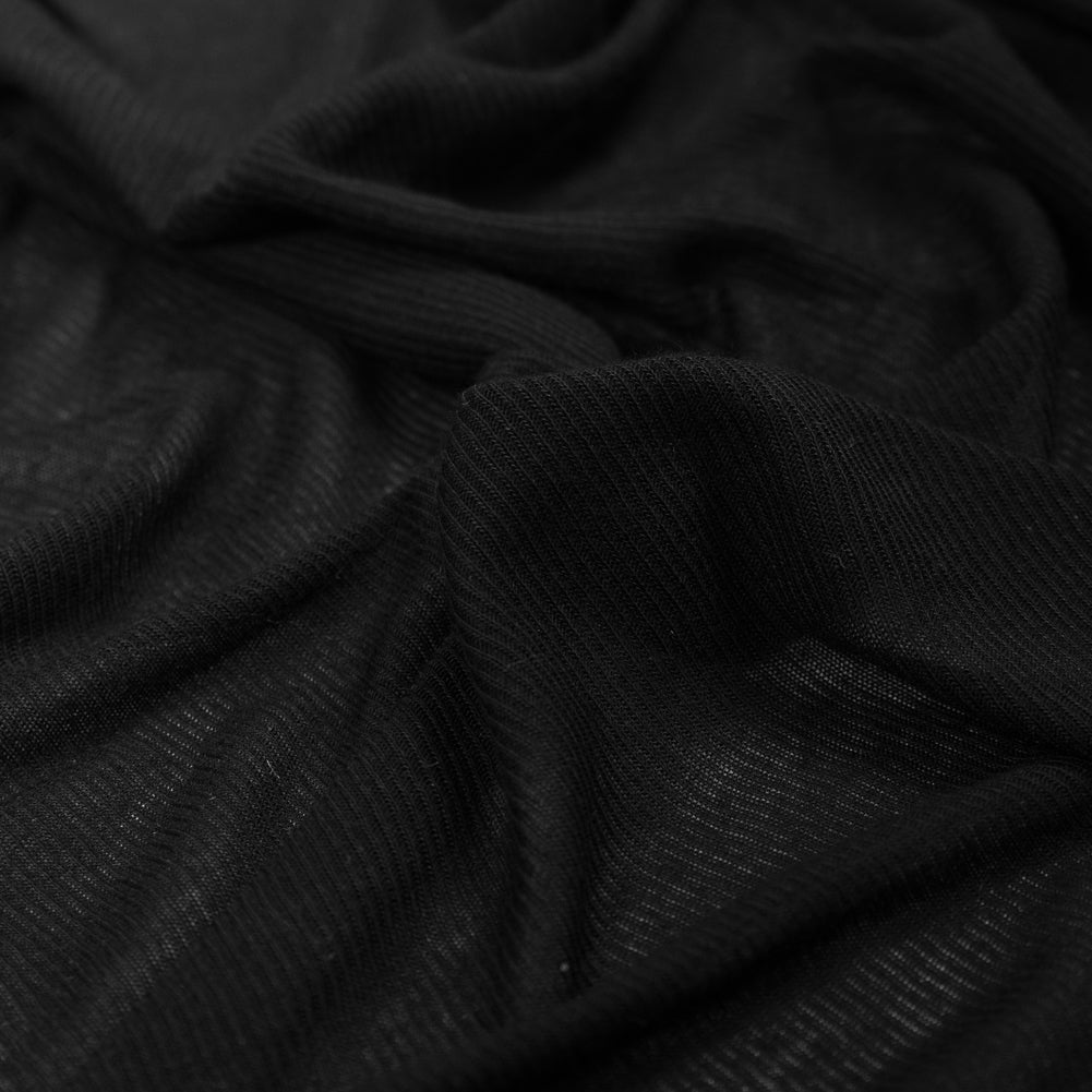 Helmut Lang Black Viscose Rib Knit Detail Helmut Lang Black Viscose Rib Knit Detail