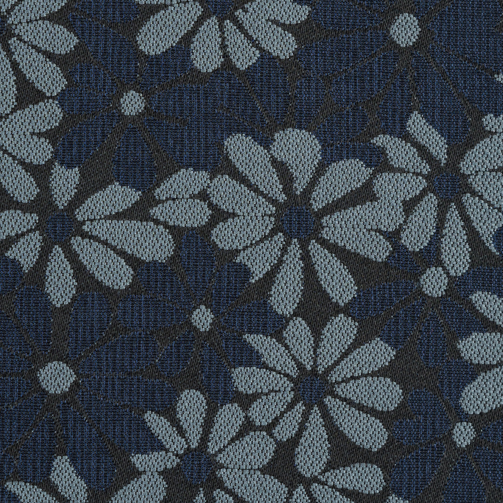 Navy Blue and Lake Black Floral Jacquard Detail Navy Blue and Lake Black Floral Jacquard Detail