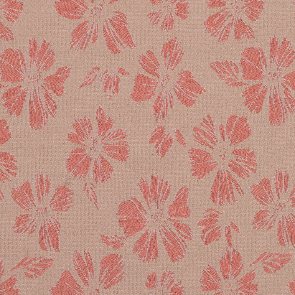 Beige and Light Orange Stretch Floral Houndstooth Brocade Beige and Light Orange Stretch Floral Houndstooth Brocade