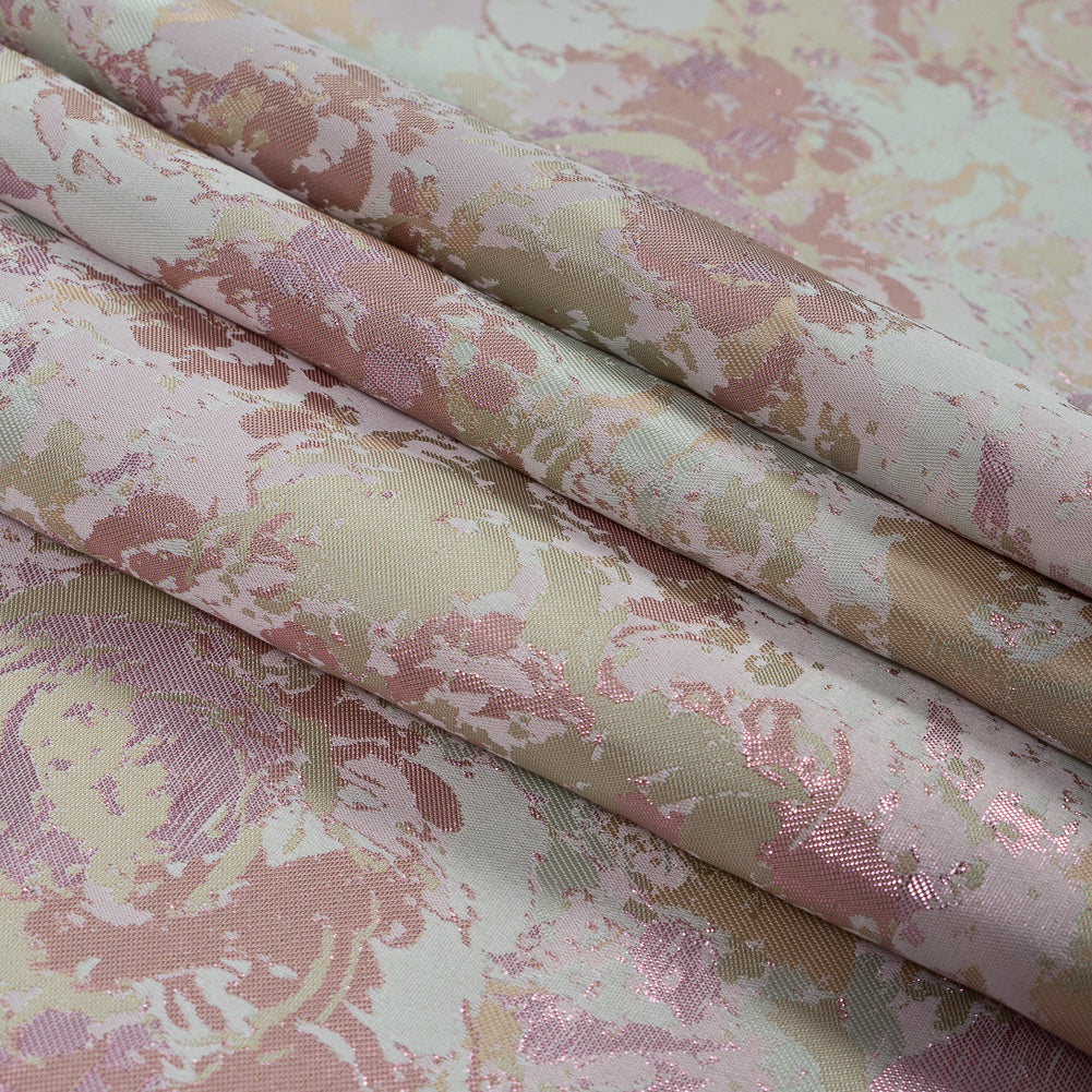 Beige, Pista Green and Metallic Pink Abstract Jacquard Detail Beige, Pista Green and Metallic Pink Abstract Jacquard Detail