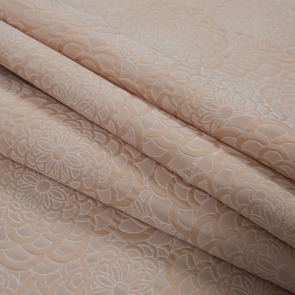Beige Floral Polyester Brocade Folded Beige Floral Polyester Brocade Folded