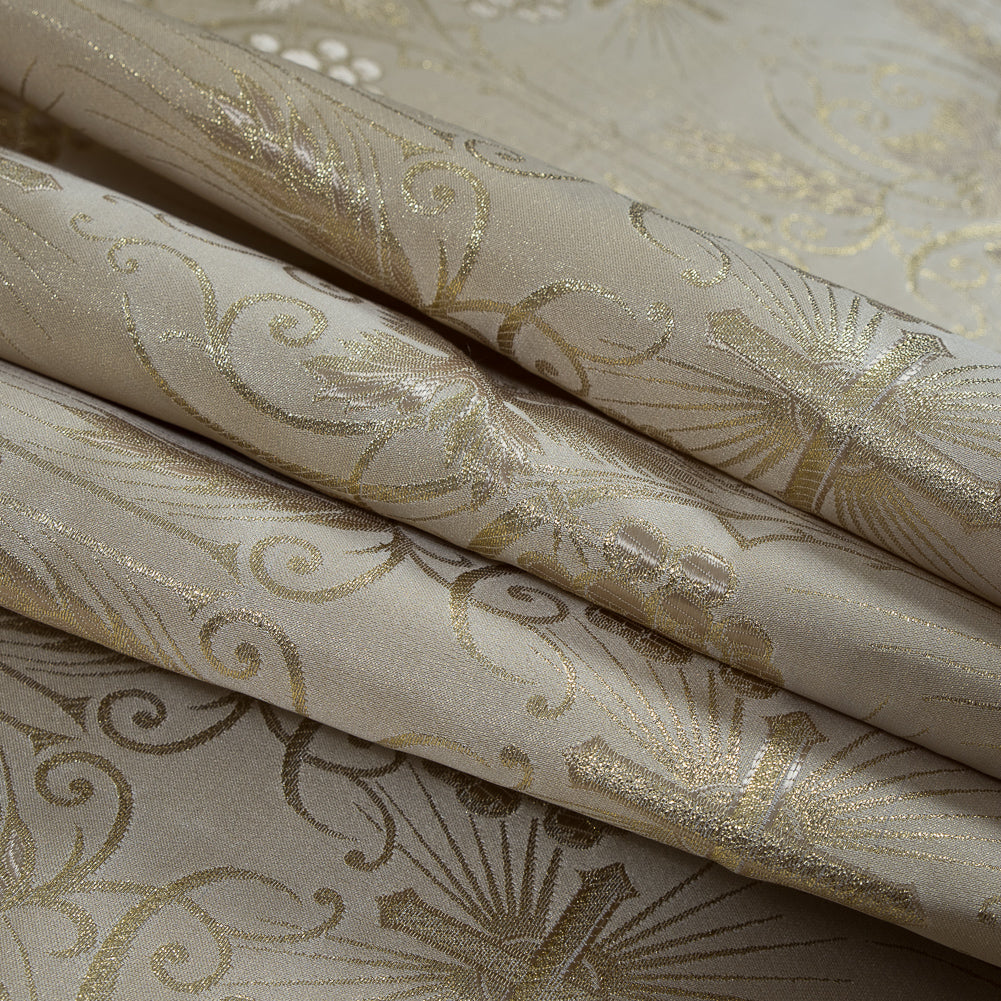 Metallic Gold and Beige Vestment Jacquard Folded Metallic Gold and Beige Vestment Jacquard Folded